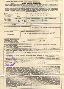 Alien Certificate