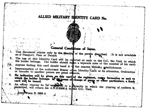 Allied Military ID Card